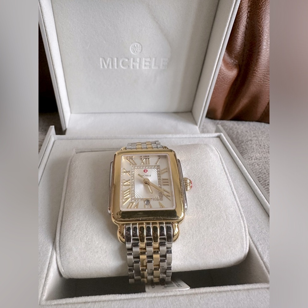 Michele Deco Madison Mid Two-Tone Diamond Watch